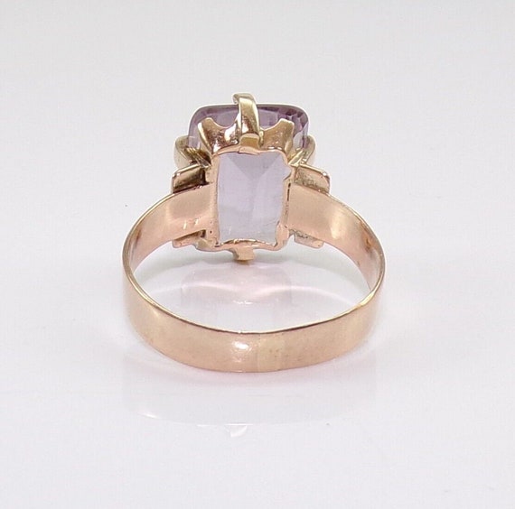 Vtg Antique Victorian 14K Rose Gold Amethyst Ring… - image 7