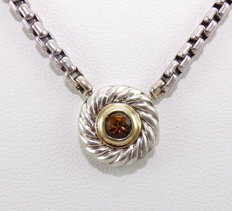 David Yurman Sterling Silver & 14K Yellow Gold Citrine Cookie Necklace ...
