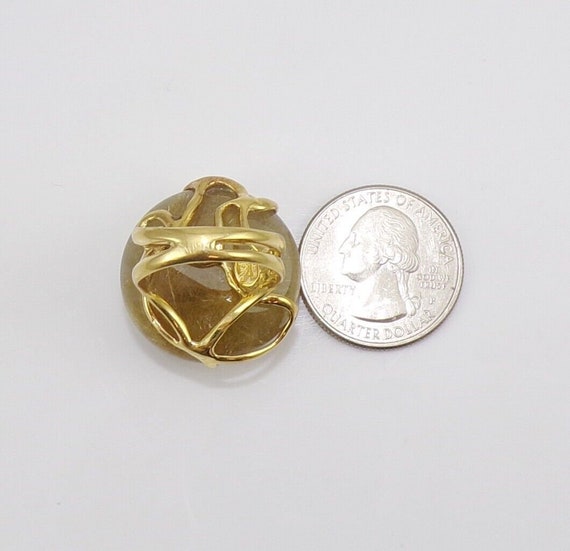 RAJOLA 18K Yellow Gold Rutilated Quartz Modernist… - image 9