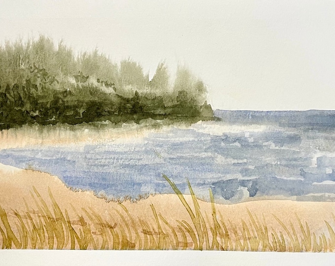 Lake Michigan Mist watercolor painting