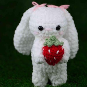 Crochet Bunny, Strawberry Bunny, Crochet toy, Amigurumi, Crafts, Stuffed animal, Baby shower gifts, Holiday gift, Bunny, Birthday, Handmade