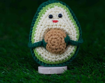 Avocado Schlüsselanhänger, gehäkelte Avocado, Schlüsselanhänger, handgemacht, Amigurumi, Spielzeug, Kuscheltier, Baby-Dusche-Geschenke, Weihnachtsgeschenke, Geburtstagsgeschenke