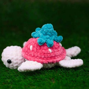 Strawberry Turtle, Crochet toy, Amigurumi, Toys, Stuffed animal, Handmade, Craft, Turtle Plushie, Holiday Gift, turtle toy, Birthday gifts