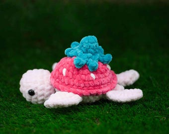 Erdbeer Schildkröte, häkeln Spielzeug, Amigurumi, Spielzeug, Kuscheltier, handgemacht, Handwerk, Schildkröte Plüschtier, Weihnachtsgeschenk, Geburtstagsgeschenke
