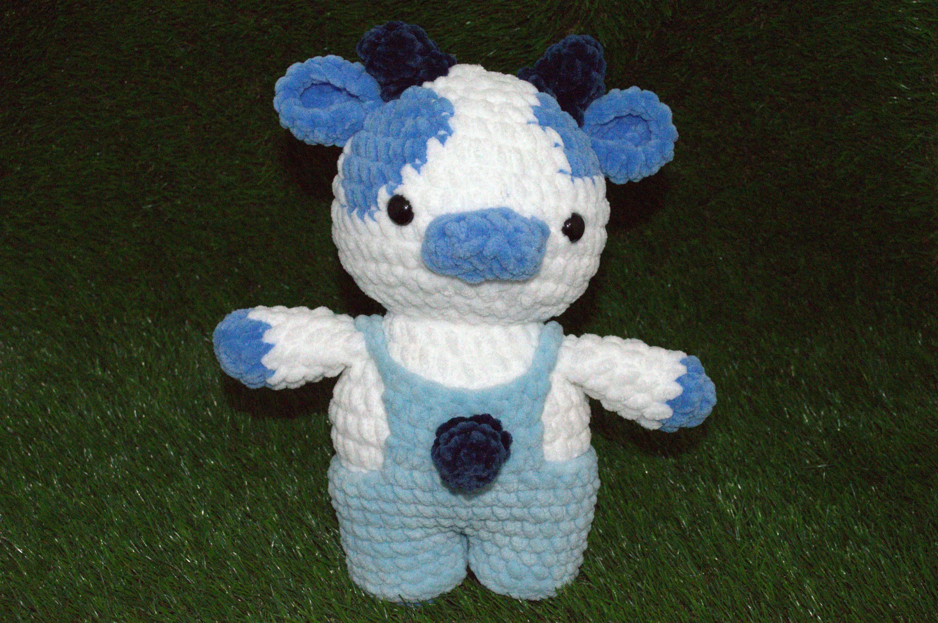 Crochet Cow Blueberry Cow Crochet Toy Handmade Amigurumi Stuffed