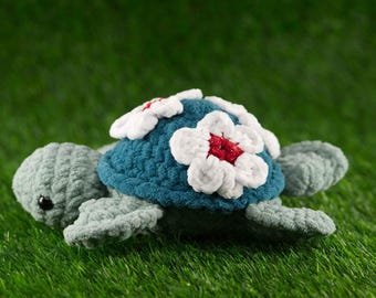 Shelby die Blume Schildkröten, Meeresschildkröten, gehäkelte Schildkröten, Stofftier, handgemacht, Kunsthandwerk, Schildkröte Plushie, Weihnachtsgeschenke, Geburtstagsgeschenke