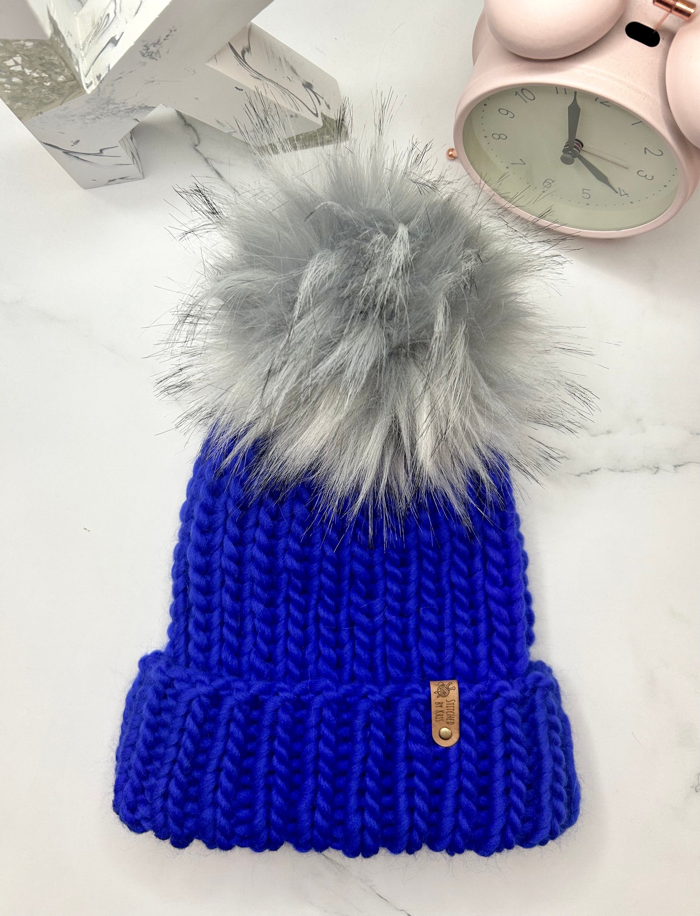 Women's Luxury Hand Knit Dark Royal Blue Winter/fall