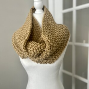 Women’s Luxury Knit Beige/cream color  circular infinity Fall/Winter Scarf