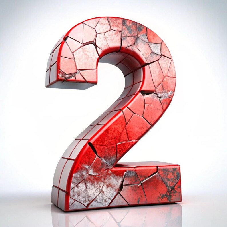 Broken Numbers - 300 DPI - 10 PNG - Etsy