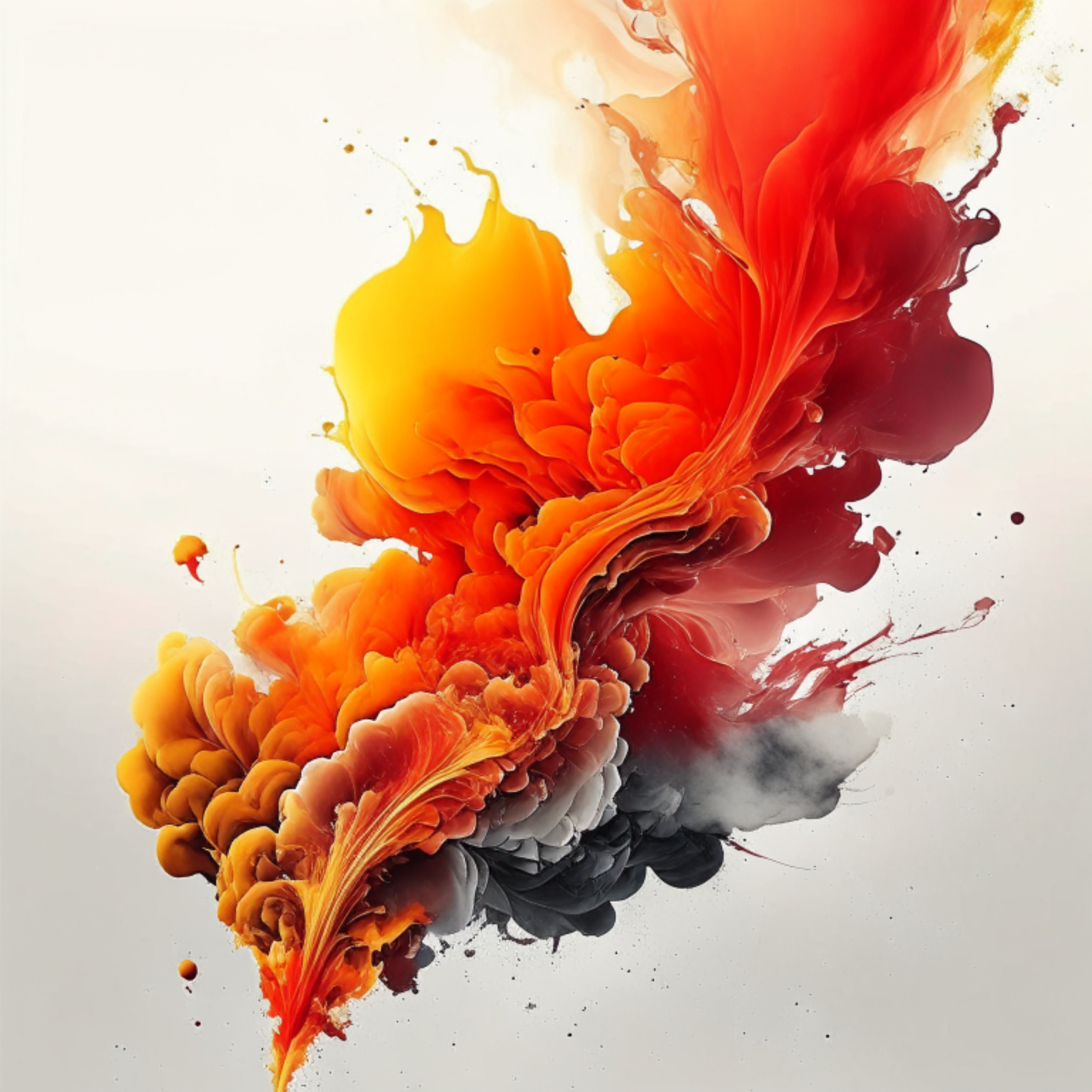Orange, Red, Yellow Watercolor Splash | 300dpi High Resolution | PNG ...