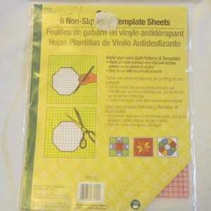 Dritz Quilting 6 Non Slip Vinyl Template Sheets Quilt Patterns Templates