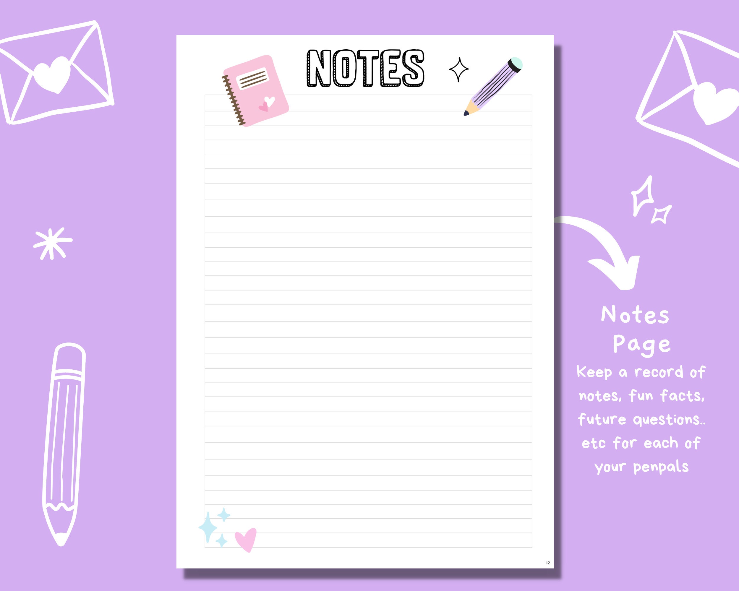 My Lovely Penpal Book Printable Instant Download Penpal Profile Penpal Mail Tracker - Etsy Australia