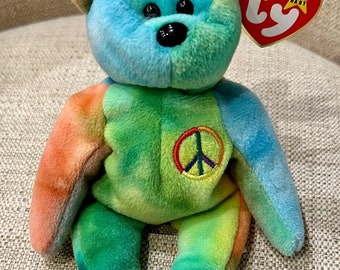 First Edition!!!  1996 Peace Beanie Baby - Rare Find - Farham, Hants, PVC, MWMT