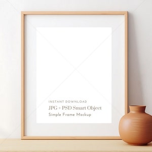 A4 minimalistisch houten lijstmodel - weergavesjabloon moderne digitale kunst - png/jpg/psd - slim object