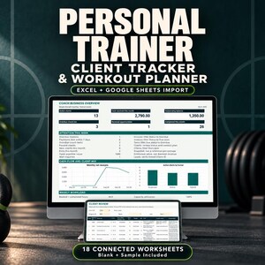 Personal Trainer Client Tracker & Workout Planner for Excel and Google Sheets