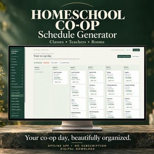 Homeschool Co-op Schedule Generator | Offline Class Scheduler for Students, Teachers and Rooms