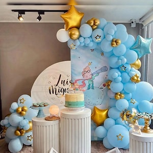Stella blu pastello Piccolo Principe Foil Scultura palloncino fai da te / Kit arco ghirlanda palloncino compleanno / Baby Shower Decorazione notte stellata galassia