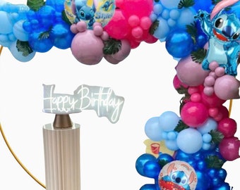 Uroczy Lilo & Stitch Hawaii Macaron DIY Foil Balloon Girlanda Arch Kit, artykuły na przyjęcie urodzinowe, dekoracja balonowa, tło dekoracji Baby Shower