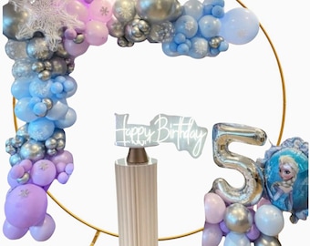 Frozen Elsa Olaf Foil DIY Balloon Garland Arc Kit | Birthday Girl Number Balloon Bouquet | First Birthday Ice Princess Baby Party Decor