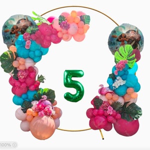 Arco di palloncini fai da te a tema Moana Hawaii / Kit ghirlanda di palloncini in eucalipto silenziato per compleanno / Festa di compleanno per ragazza principessa Decorazioni per baby shower