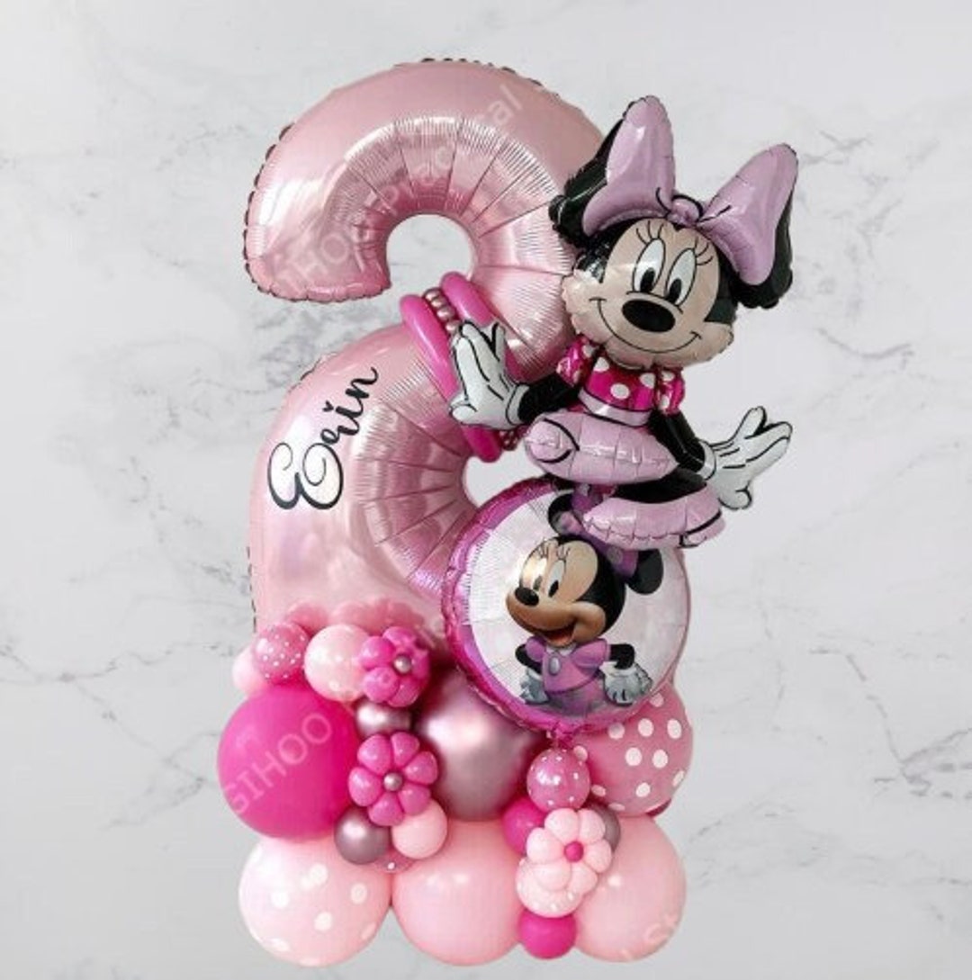 Minnie Mouse Foil DIY Pink Balloon Sculpture Kit | Birthday Girl Number ...