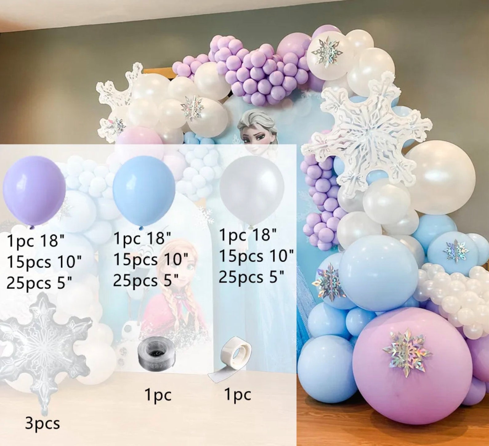 Frozen Elsa Olaf Foil DIY Balloon Garland Arc Kit | Birthday Girl ...
