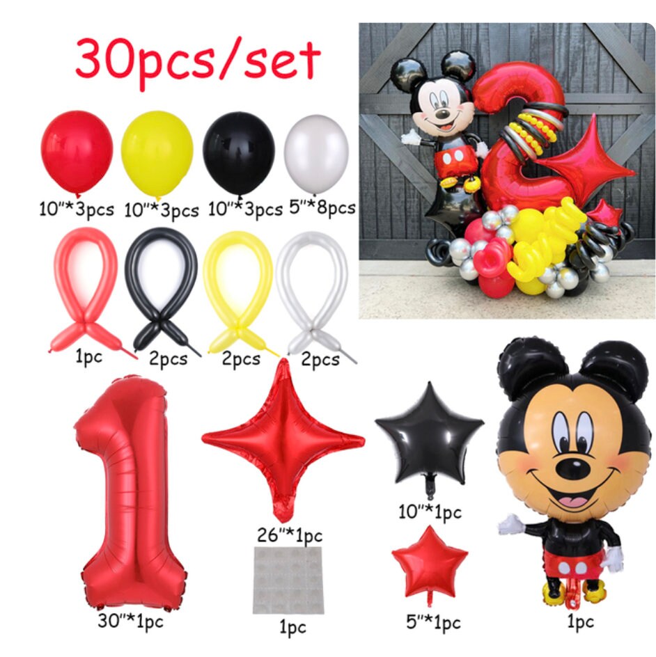 Mickey Mouse Foil DIY Balloon Sculpture Kit | Birthday Boy Girl Number ...