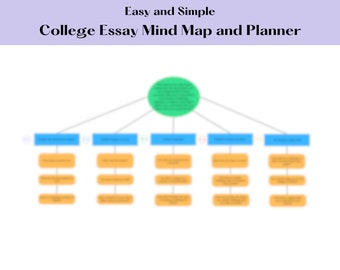 Planejador de redação de aplicativo universitário de 1 dia | Modelo fácil de redação universitária e mapa mental | Ajuda para declaração pessoal | Guia simples de redação de 5 parágrafos