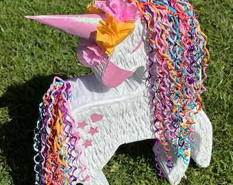 Handmade Unicorn Piñata: Kids Party Celebration Decor (28x22x4.5)