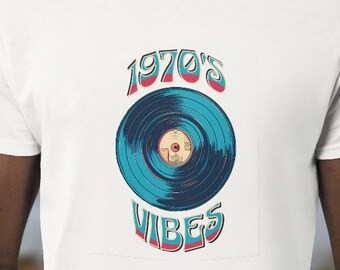 Camiseta retro Vibes de los años 70, álbum LP, diseño de música vintage, amante de la música, disco de vinilo, LP de vinilo, camiseta de los años 70, camiseta de los años 70, camiseta del álbum