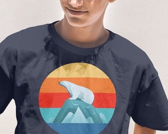Retro Ocean Polar Bear Shirt, Polar Bear Tshirt, Polar Bear shirt, Polar Bear, save the Polar Bears, Polar Bear gift, environmentalist