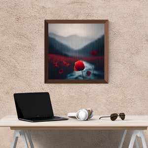 Estampado de amapolas bohemio: Paisaje abstracto con lluvia (descarga digital)
