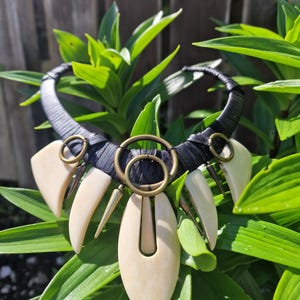 Redesigned Bone Torque Choker - Bronze, Tribal Ritual Lederhalskette