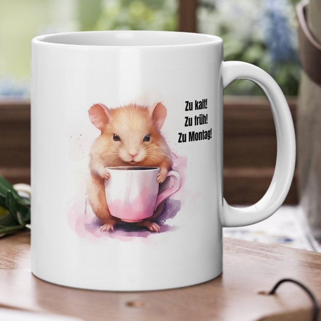 Sonnenschutz Hamster mit Hut - Weiß - Geschenk, Zwerghamster, lustige  Sprüche, Son, Mr. & Mrs. Panda, Seidenmatt