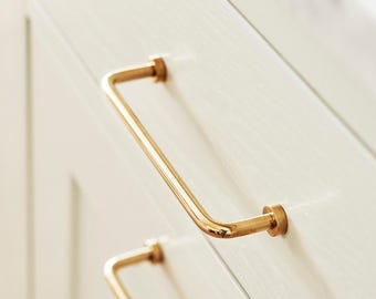 Tirador de salón Furnipart de latón sin tratar pulido de 128 mm y 160 mm