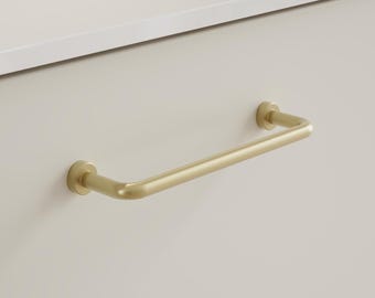 Tirador de salón Furnipart de latón cepillado de 128 mm y 160 mm