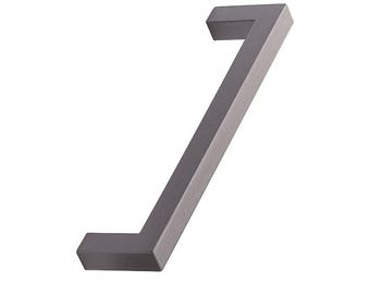 Tirador y pomo Furnipart Square 10 Plato, aluminio antracita cepillado, 128 mm