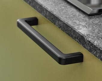 Mango Furnipart negro mate de 160 mm, 192 mm, 320 mm, 544 mm y 1088 mm