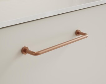 Tirador Furnipart Lounge de cobre cepillado de 128 mm y 160 mm