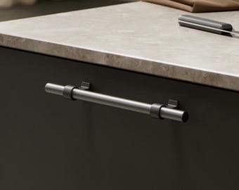 Manijas y pomo en T Bond de Furnipart, latón negro mate, 160 mm, 320 mm, pomo en T