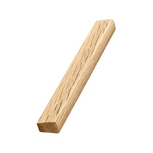 May include: A rectangular piece of light-coloured wood with a textured surface. The wood grain is visible, and the edges are cleanly cut. The piece is angled against a white background, showcasing its natural wood tones.