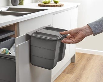 Contenedor de alimentos para cocina de 4,2 l - Contenedor de compost y residuos Ninka - BioBin para colgar en la puerta del armario
