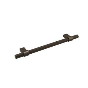 May include: A dark bronze cabinet pull with a textured, diamond-patterned grip. The pull has a cylindrical bar with rectangular end mounts. The hardware is designed for use on drawers and cabinets.