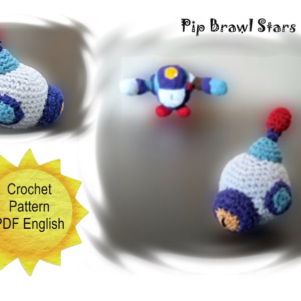 Crochet pattern Pip Brawl Stars, detailed master class, eco toy for children