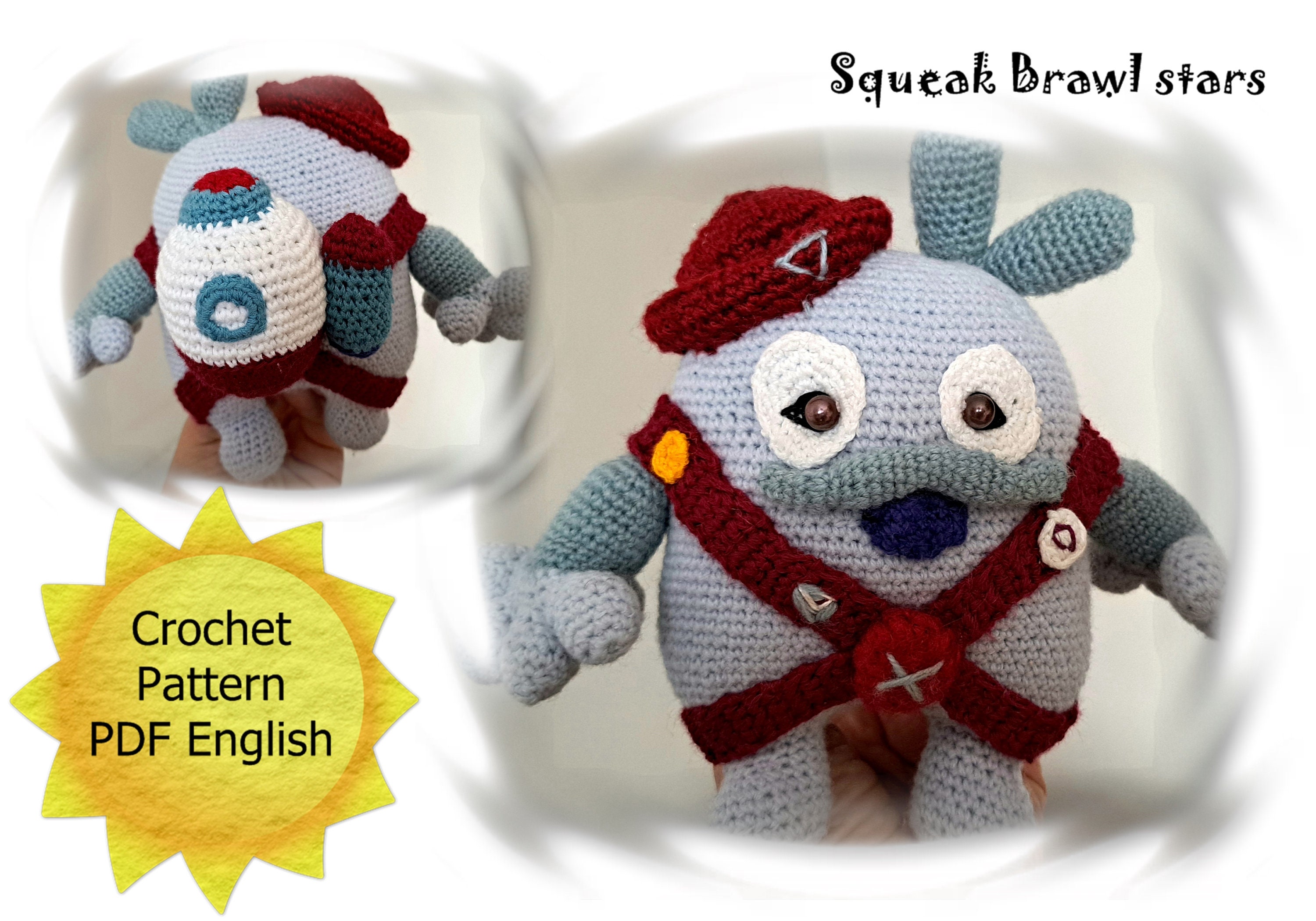 Crochet Pattern Squeak Brawl Stars Detailed Master Class Eco Etsy