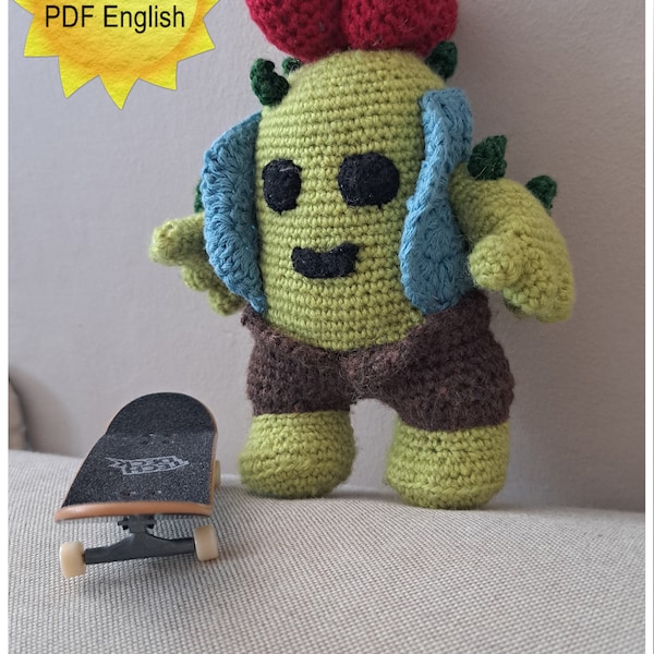 Crochet amigurumi Spike from the computer game Brawl Stars. Eco toy for children