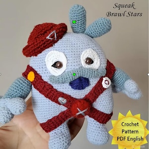 Crochet pattern Squeak Brawl Stars, detailed master class, eco toy for children