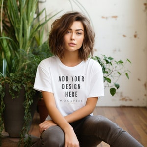 White T-Shirt Mockups, High Quality Shirt Mockups Digital Mock up, White Tshirt Mockup, Styled Tee Shirt Photo Mock-up Boho Print on Demand