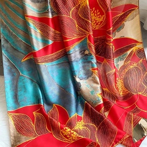 Silk satin scarf
