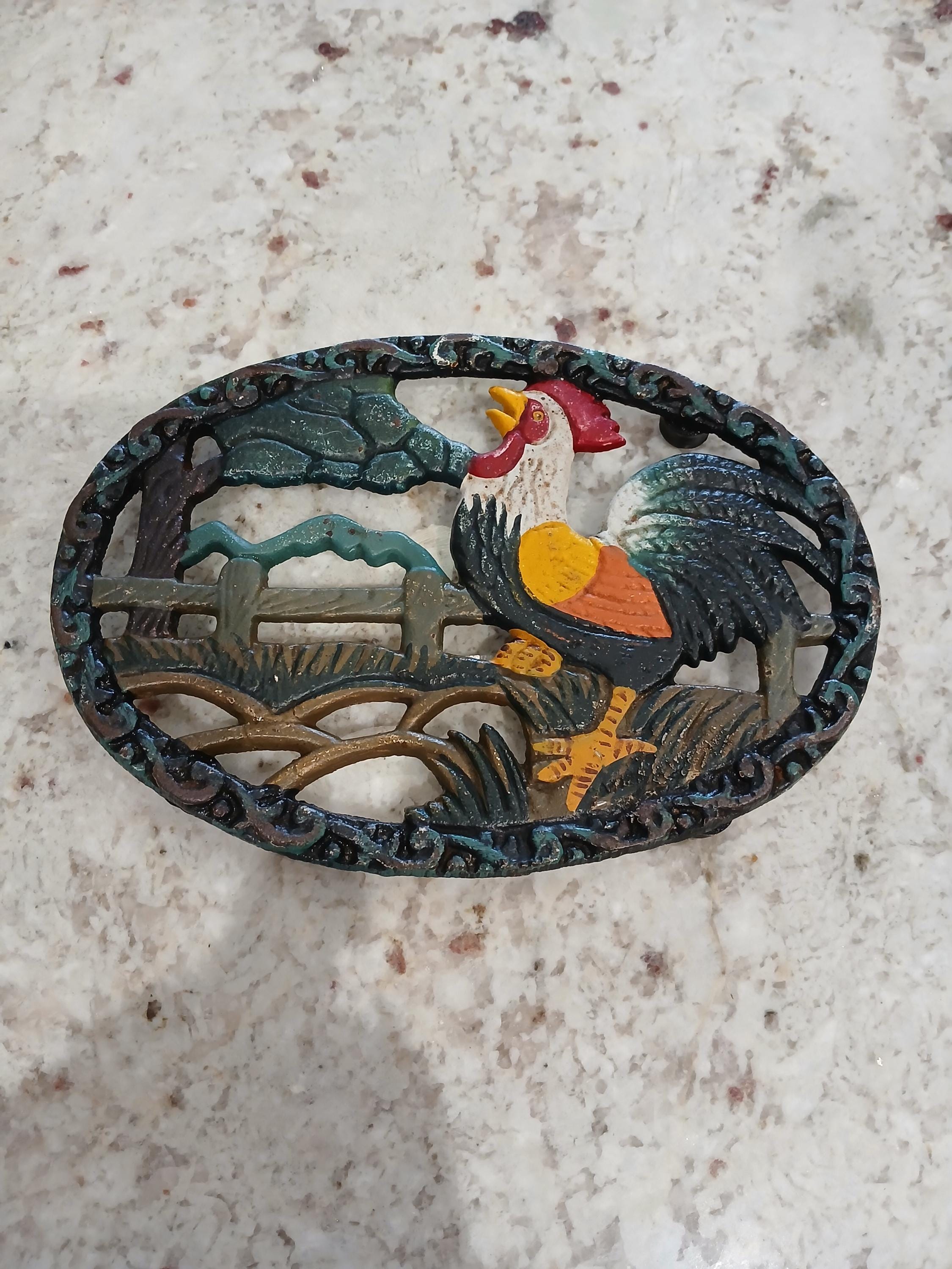 ANCIEN DESSOUS DE plat en fonte de couleur vert EUR 21,00 - FR